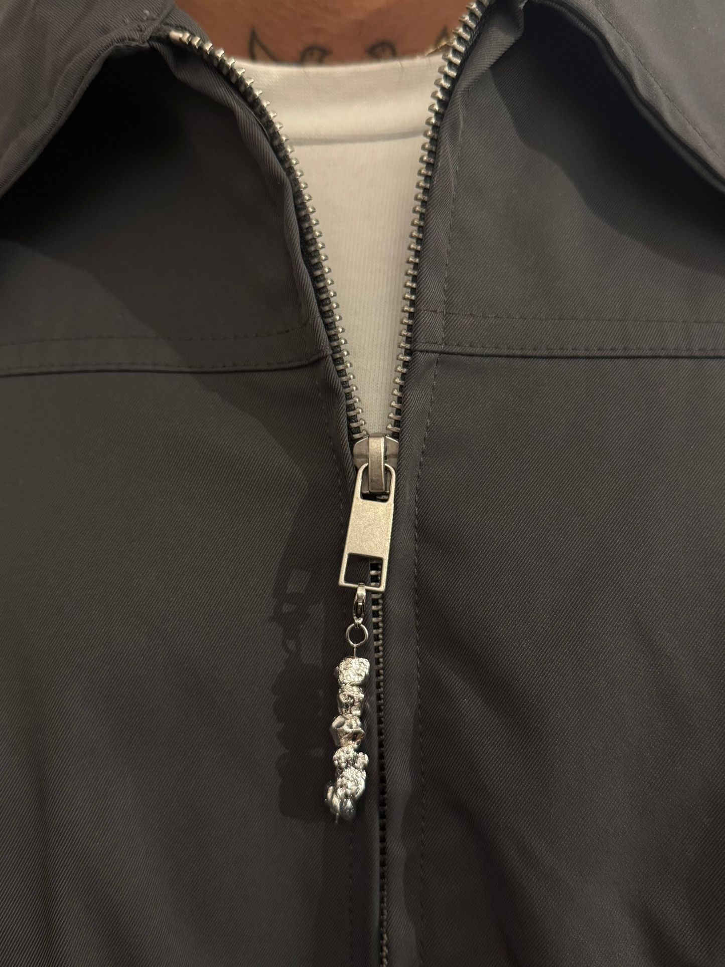 ORGANIC SILVER zip charm