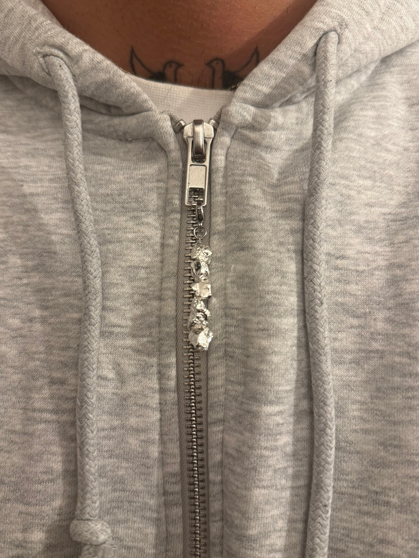 ORGANIC SILVER zip charm